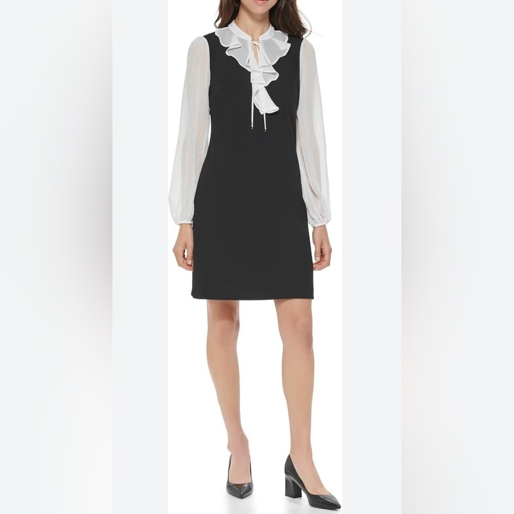 TOMMY HILFIGER
​Ruffle Mini A Line Dress - Picture 2 of 10